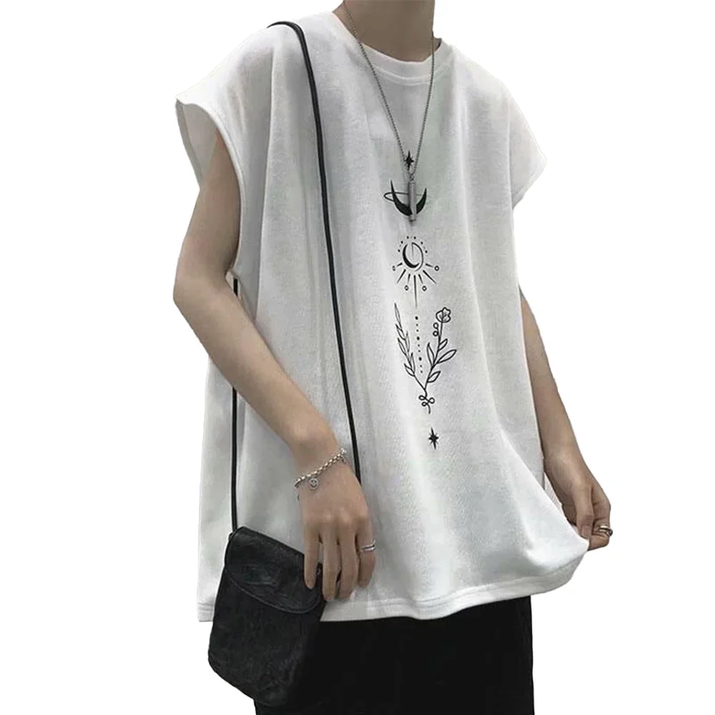 Men Loose Fit Oversized Sleeveless Vest Korean Style Lightweight Sports Tank Top