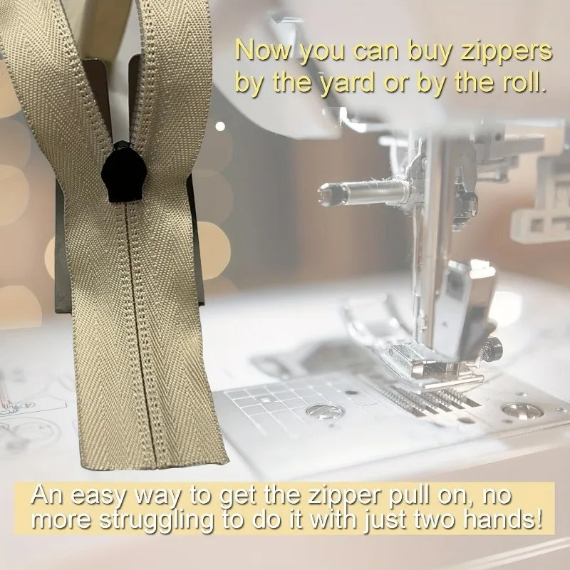 قطعتان من أداة المشبك بسحاب فولاذي مع دليل منزلق سهل الإدخال لإصلاح وتركيب السوستة، باللون الرمادي الفضي.