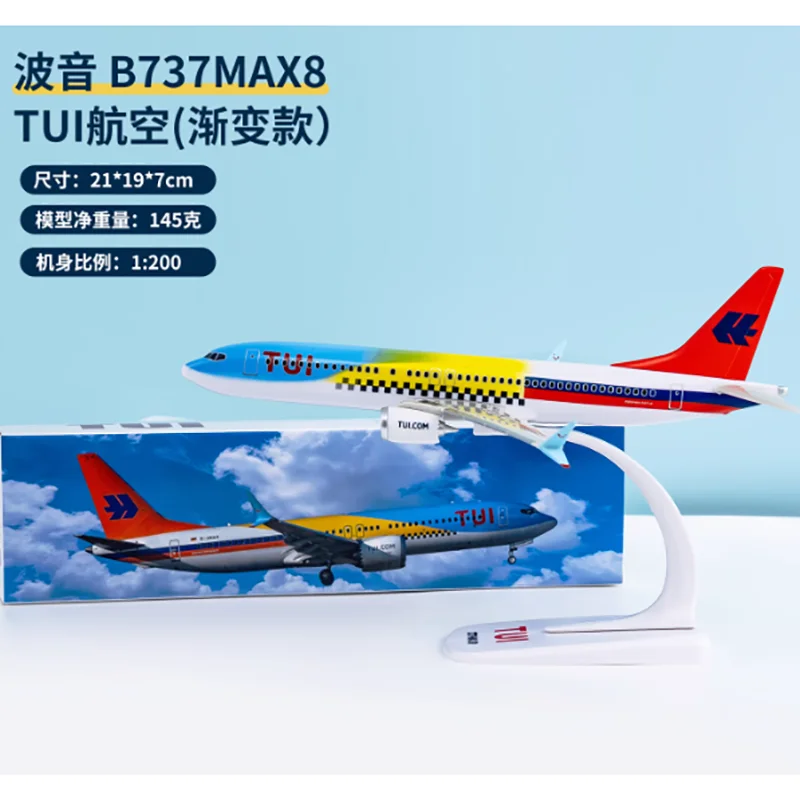 1/200 Scale WIZZ AIR A321 TUI B737MAX Aircraft Model Toy with Base