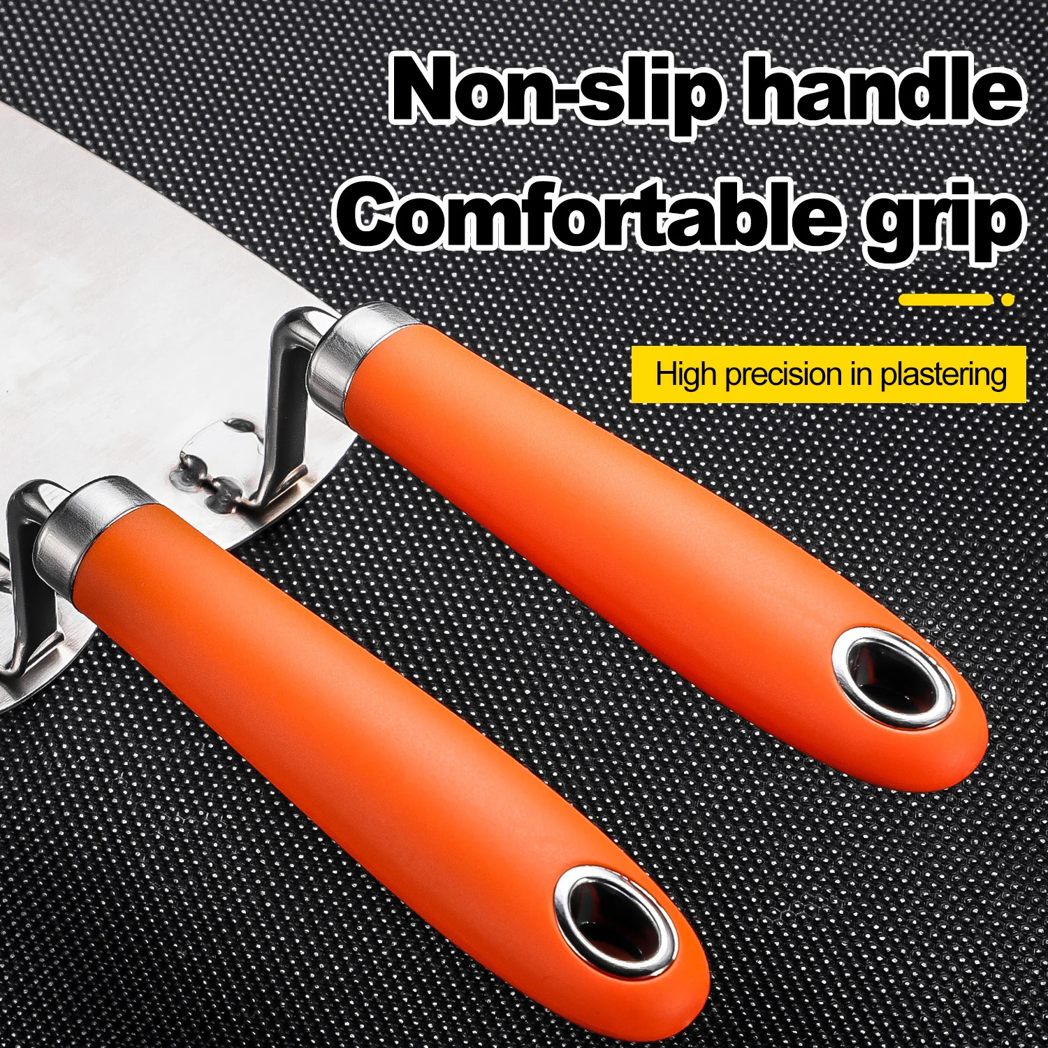 الفولاذ المقاوم للصدأ Bricklayer سكين Tiler's الطوب المروحية مزدوجة الوجهين سميكة مستقيم مقبض الجدار قطع سكين البناء #4