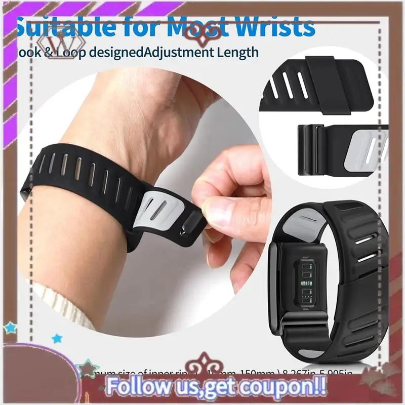 ABBG-Sport Flex سوار معصم ناعم الملمس سيليكون مقاوم للماء ومقاوم للعرق متوافق مع Forwhoop 4.0 Sport Band Blac