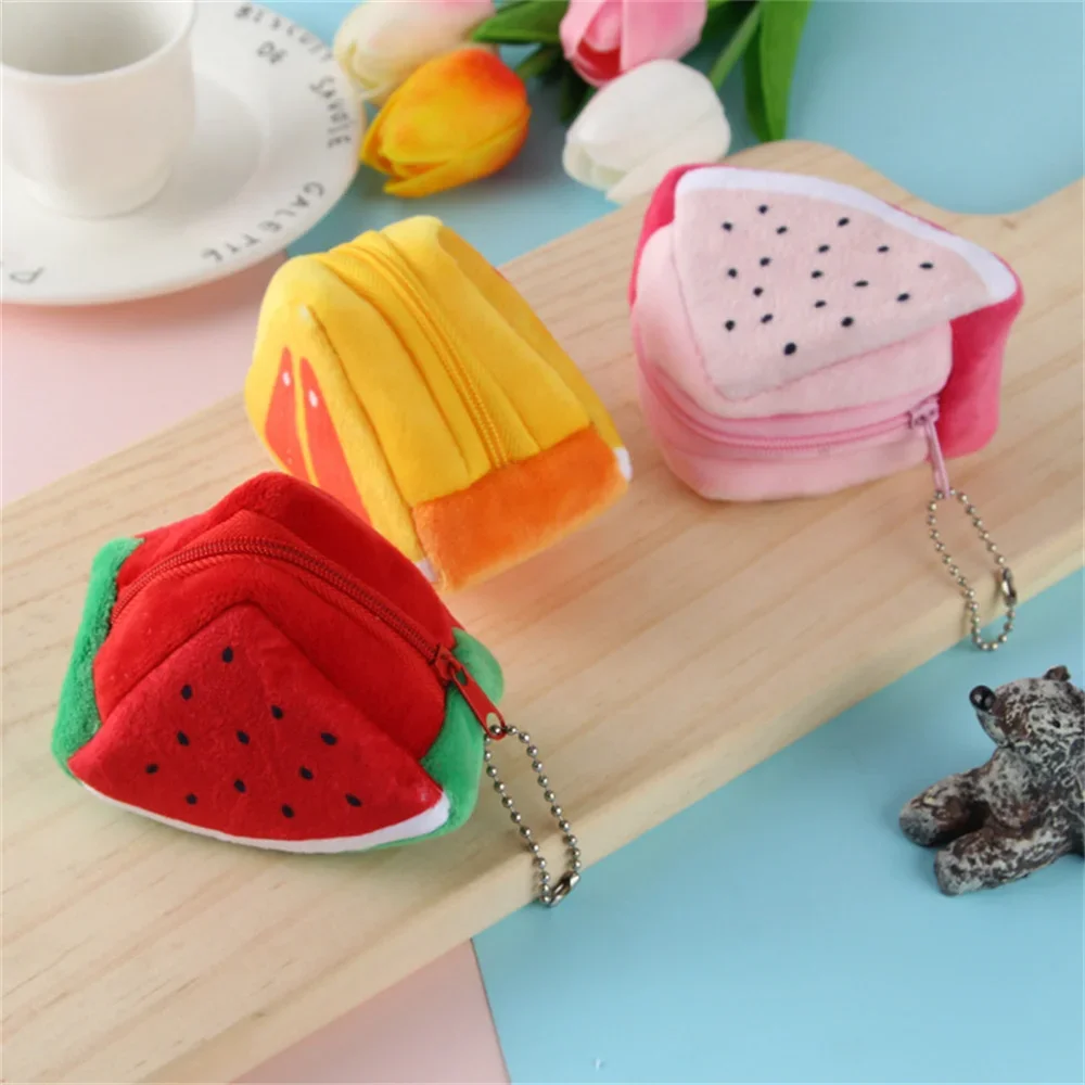 Cartoon Practical Unique Fashion Trend Fruit Shaped Wallet Bestselling Plush Interactive Soft Gift Idea Coin Purse for Kids 3d