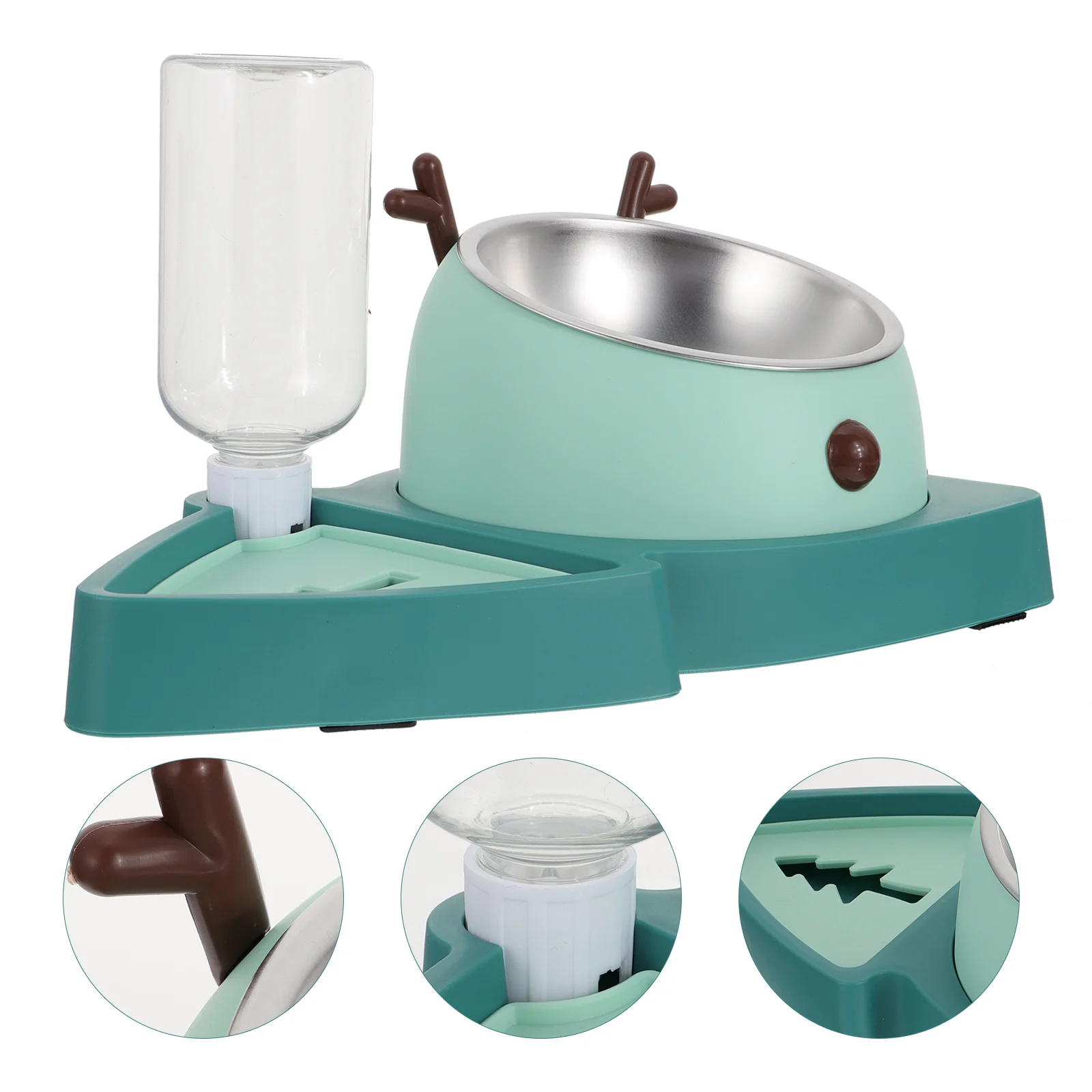 

Pet Slow Feeder Dog Bowl Cat Bowls Silicone Green Detachable Food Water Dish Easy Clean Long Serving Time Healthy Durable Dog