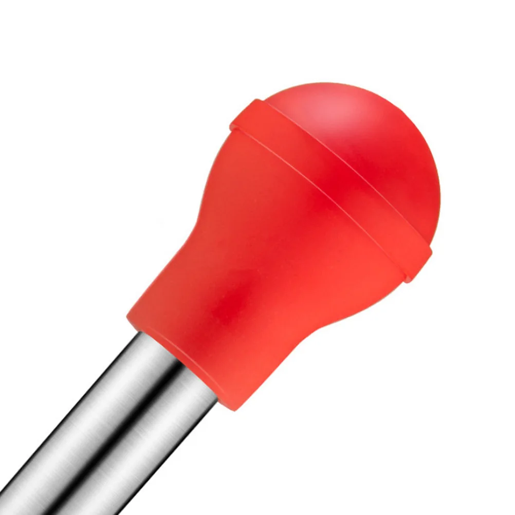 

1 set Stainless Steel Seasoning Tools Red Drip Oil Tube For Turkey Beef Pork Fish Marinade Injection With Cleaning Brush