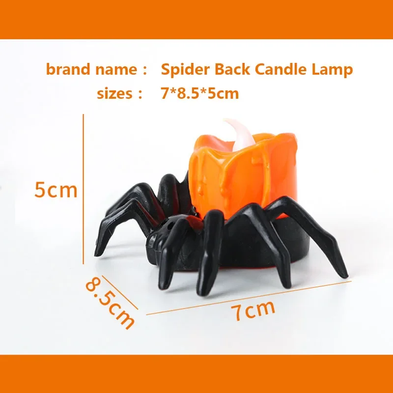 Decorações de halloween led vela luz plástico aranha abóbora lâmpada para casa barra assombrada festa de halloween decoração adereços de terror