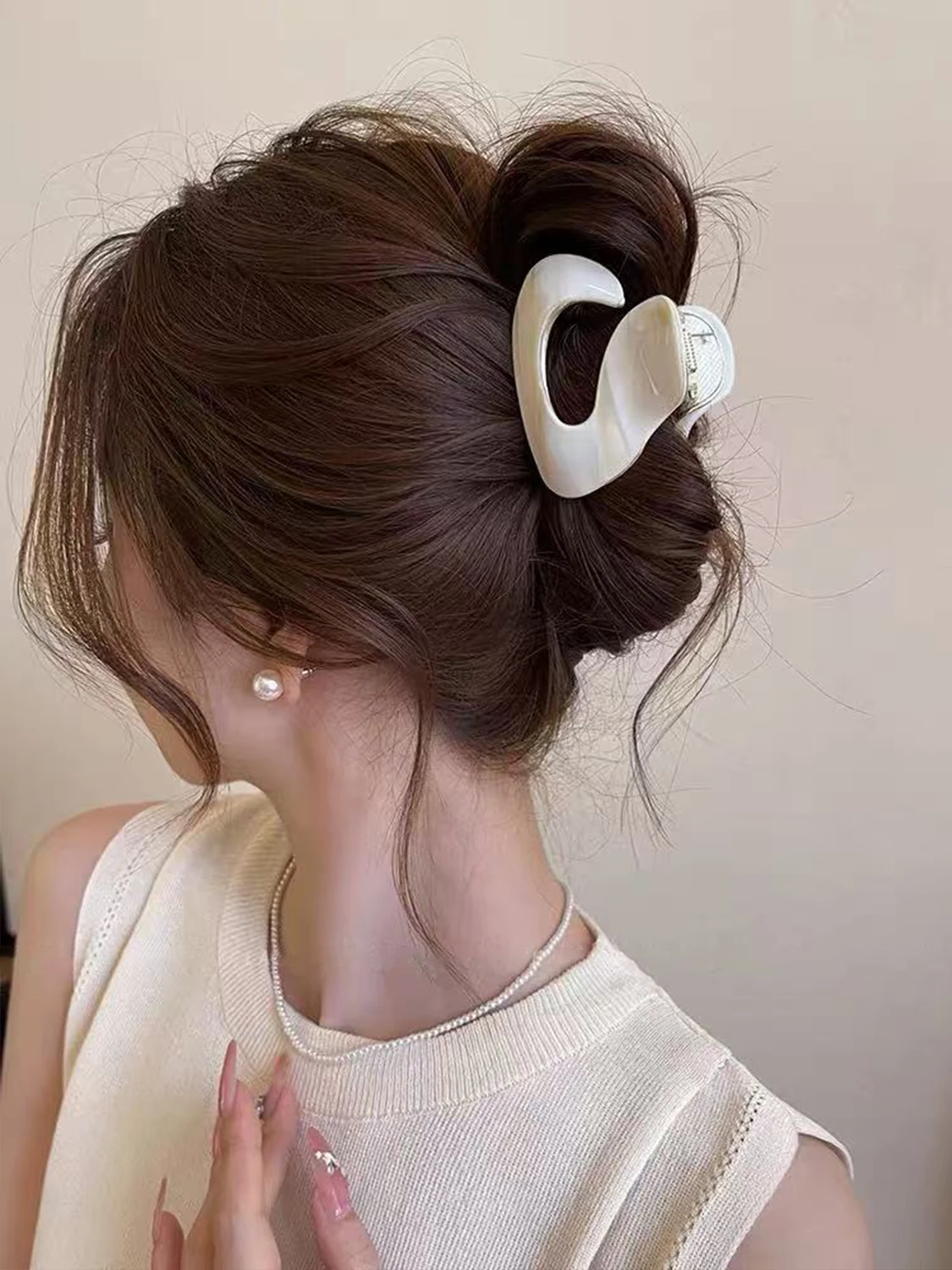 1 Stück Haarklammer im koreanischen Stil aus Acetat-Legierung, Retro-Haarspange mit Wolkenmotiv, schicke und vielseitige Haarklammer mit Persönlichkeit – Detail 6