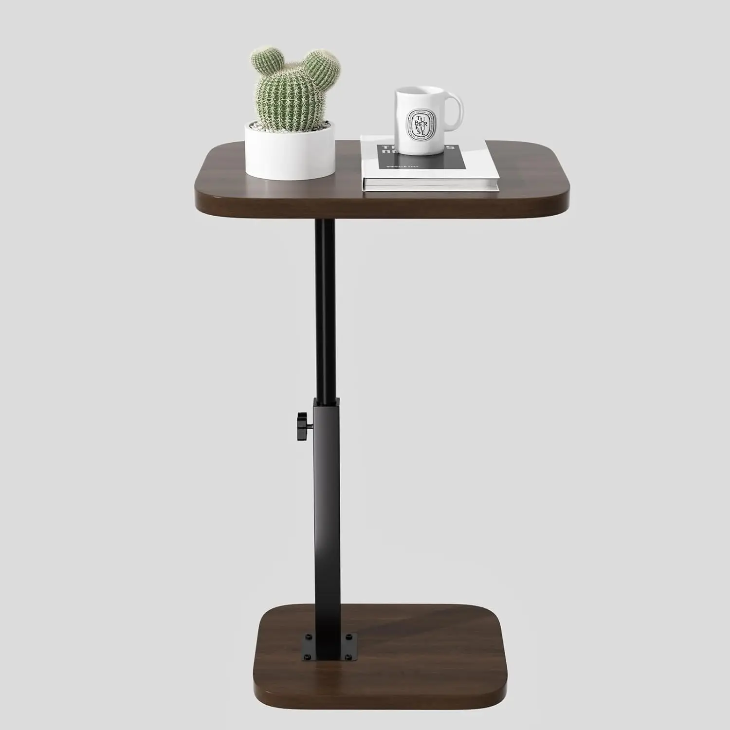 

Adjustable Side Table TV Tray, C Shaped End Table, Small Bedside Table, Mid Century Modern Accent Nightstand for Living