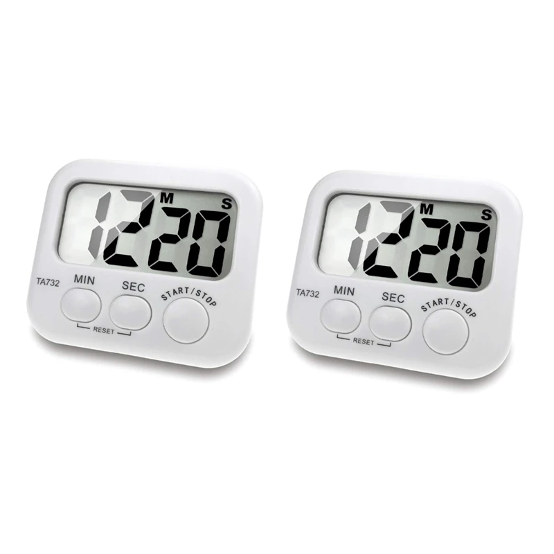 

2X Digital Kitchen Timer, Large Screen Large Font Display, Magnetic Back Cooking Timer, Loud Alarm