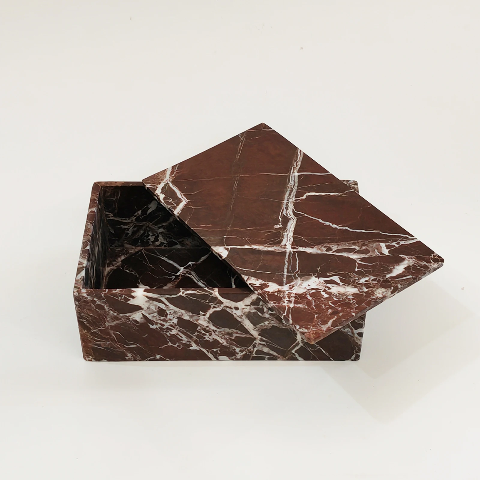 

Фиолетово-красная мраморная коробка, хранилище из натурального камня, контейнер-органайзер для Qtips, кисточка для макияжа, туалетный столик для ванной комнаты, домашний декор