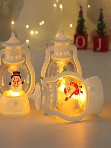 Portable LED Christmas Santa Claus Snowman Lanterns Indoor Decor Lights Battery Powered for Home Xmas New Year Navidad Ornaments