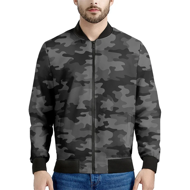 Vintage Camouflage Pattern Jackets Fashion Casual Spring Autumn Long Sleeve 3D Printed Coats Simple Oversized Mens Sweatshirts