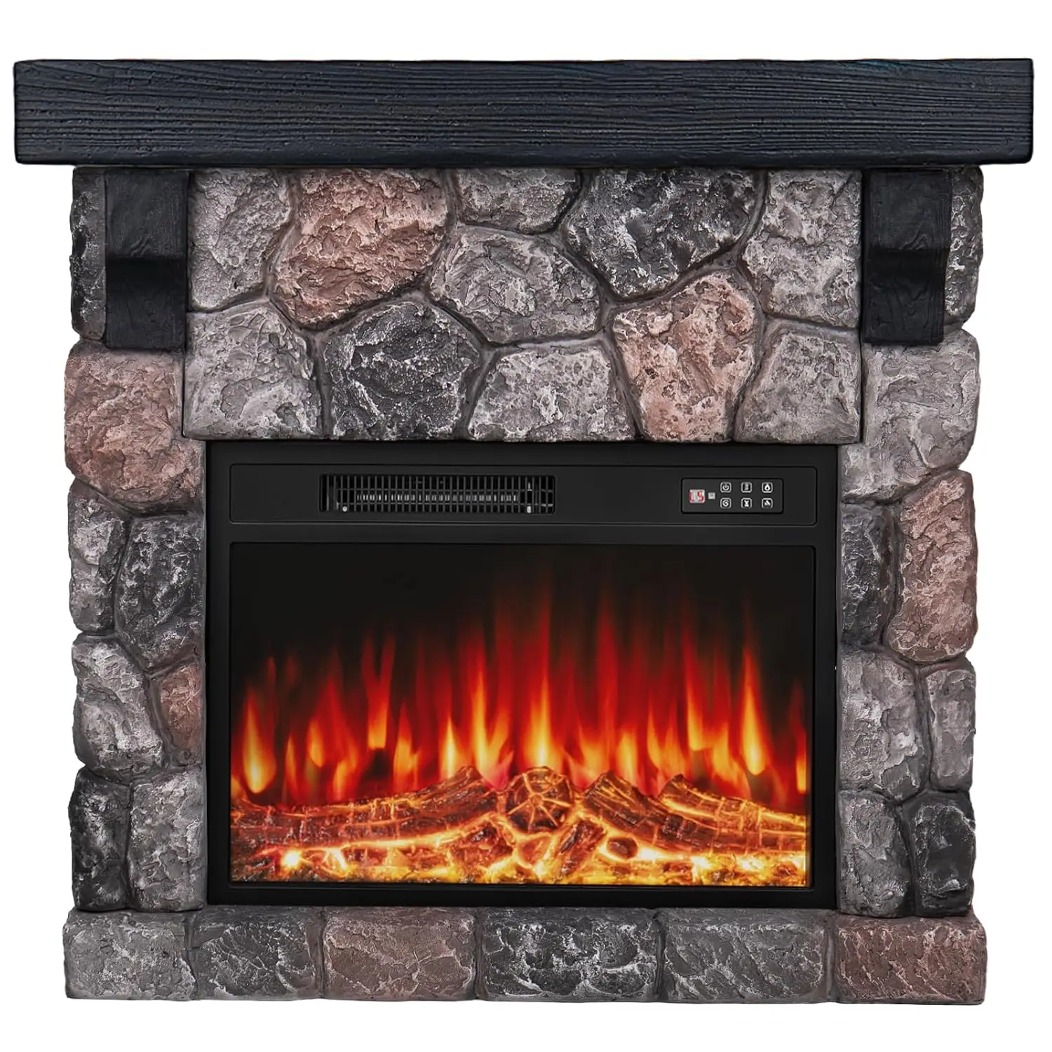

36" Electric Fireplace with Mantel, 23 inch Electric Fireplace Insert, TV Stand Freestanding Heater with Remote, Customized