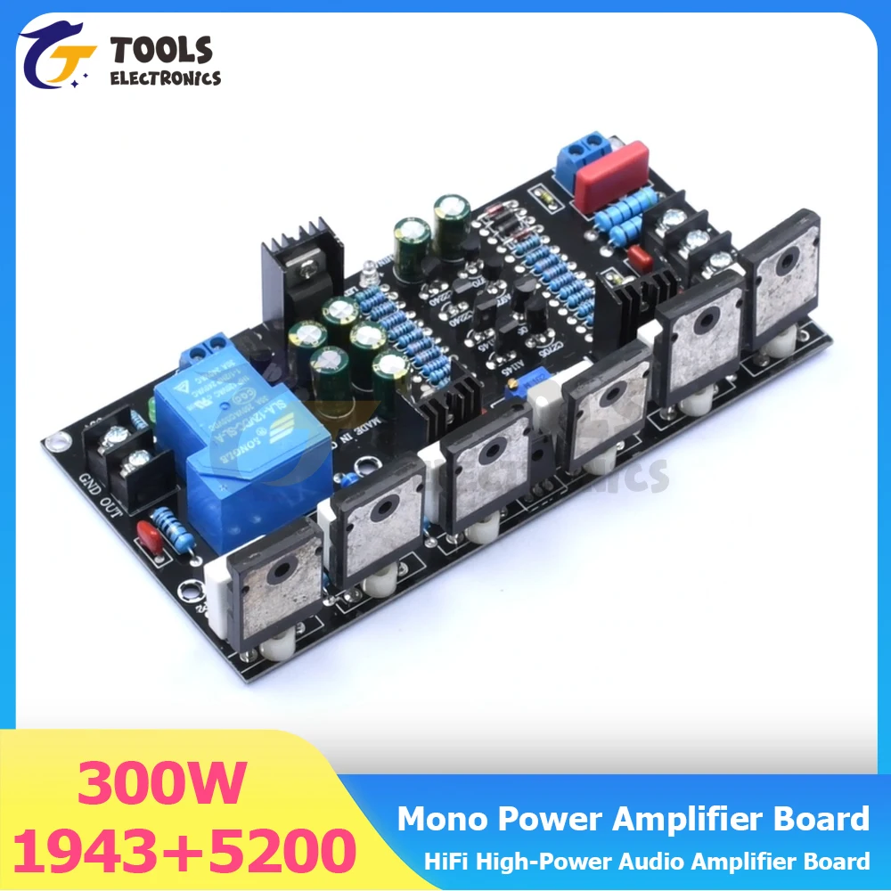 

300W Mono Power Amplifier Board 1943+5200 Hifi High-Power Audio Amplifier Board With Speaker Protection