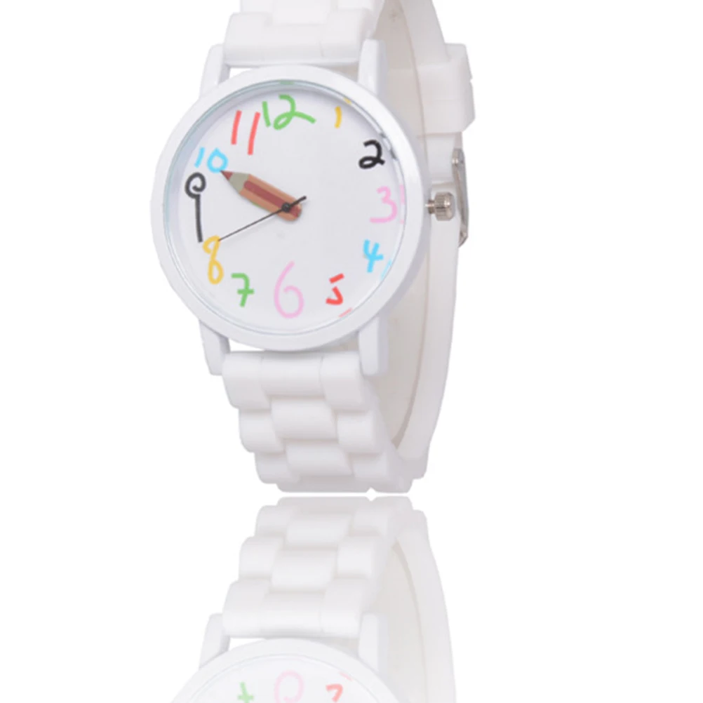 Детские часы с мультяшным карандашом, милый кварцевый подарок для девочек-подростков, детский браслет, прочный, безопасный, точный механизм на день рождения
