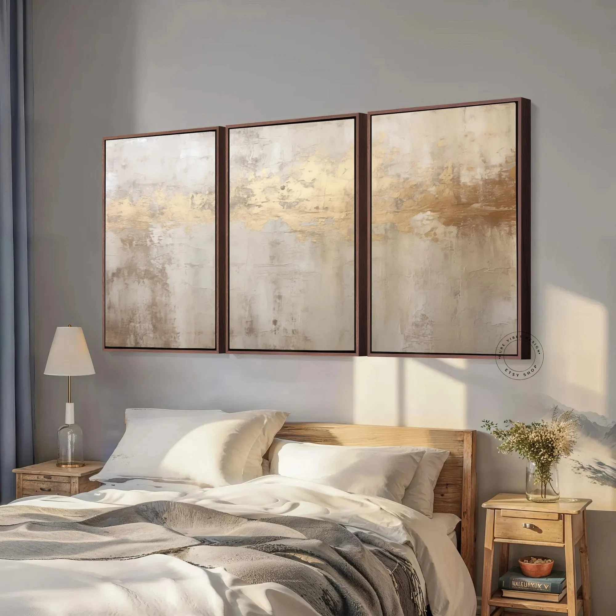 Neutral Gold Foil Abstract Can - Home Decor Minimal 评论和价格