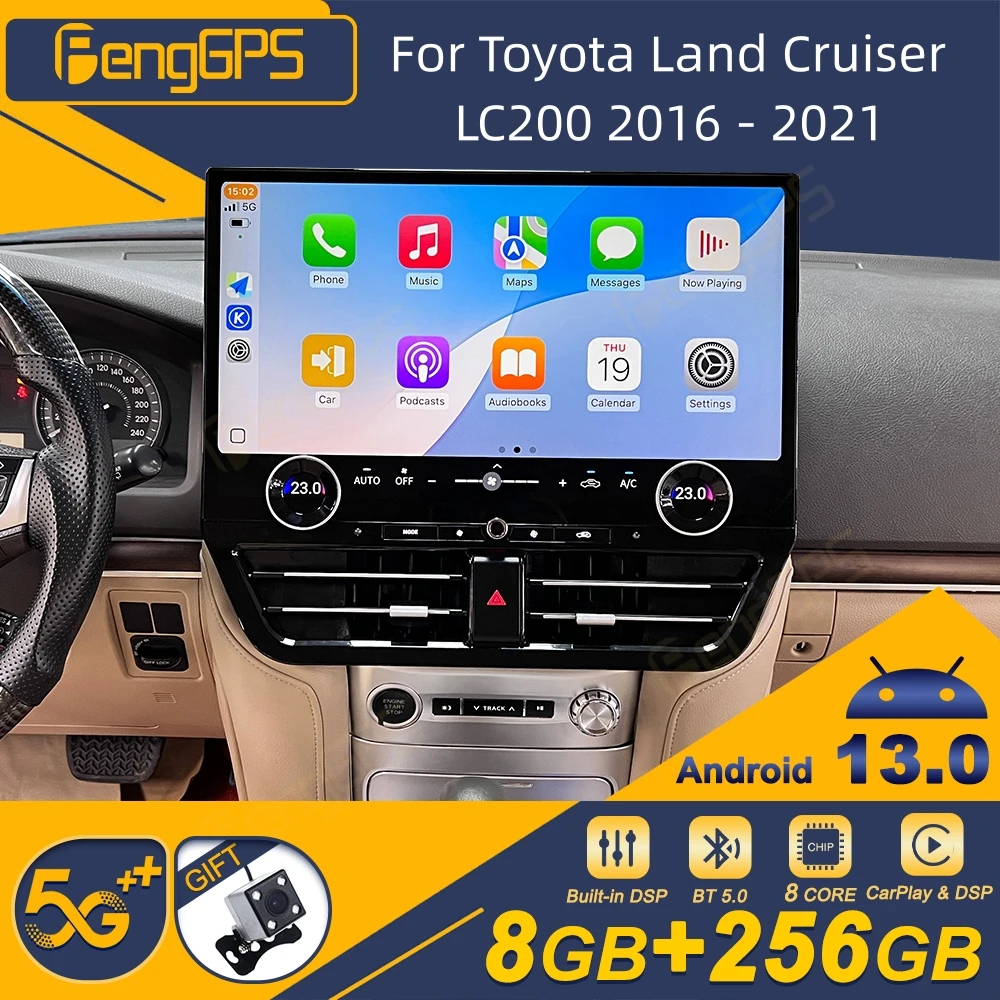 

Для Toyota Land Cruiser LC200 2016-2021 интеллектуальная система мультимедийный плеер беспроводной Carplay авторадио стерео GPS Navi Touch