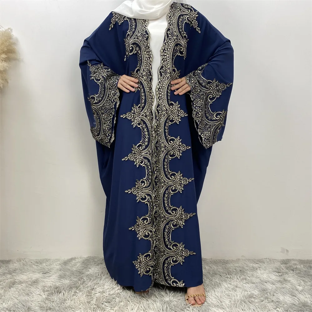 

TikTok Temu Fashion Muslim Bat Sleeve Cardigan Robe Abay 1417