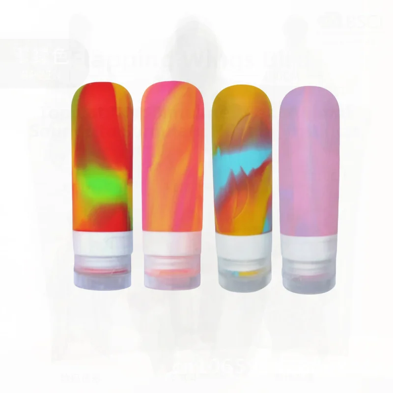 

Travel Silicone Bottles Set Cosmetic Pressing Storage Shampoo Lotion Gel Dispenser Creative Eco-Friendly Sample Bottles with PVC