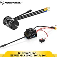 Hobbywing EZRUN MAX10 G2 80A/140A 2-3S Waterproof Brushless ESC & 3652/3665 SD G3 Sensored Brushless Motor for 1/10 RC Car Truck