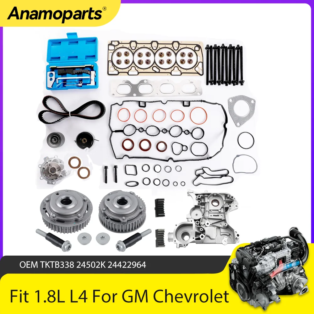 

Engine Head Gasket Set Timing Belt Kit Water Pump Cam Timing Tool Fit 1.8 L L4 GAS LFX For 11-18 GM Chevrolet Sonic Cruze 1.8L