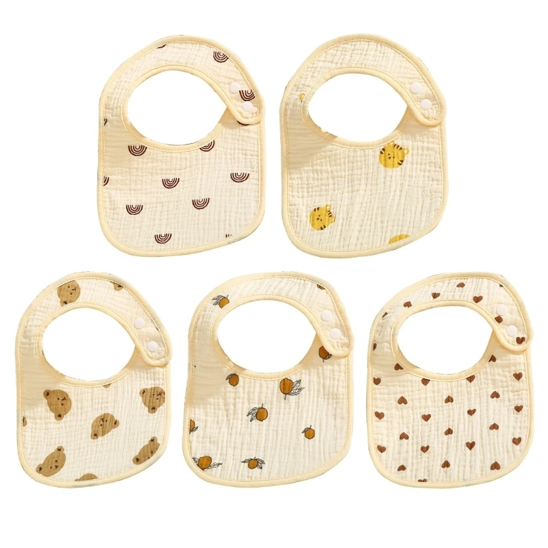 B2EB Lovely Print Baby Burping Cloth Breathable Saliva Towel Comfortable Toddlers Feeding Bib Drooling Towel for Infants