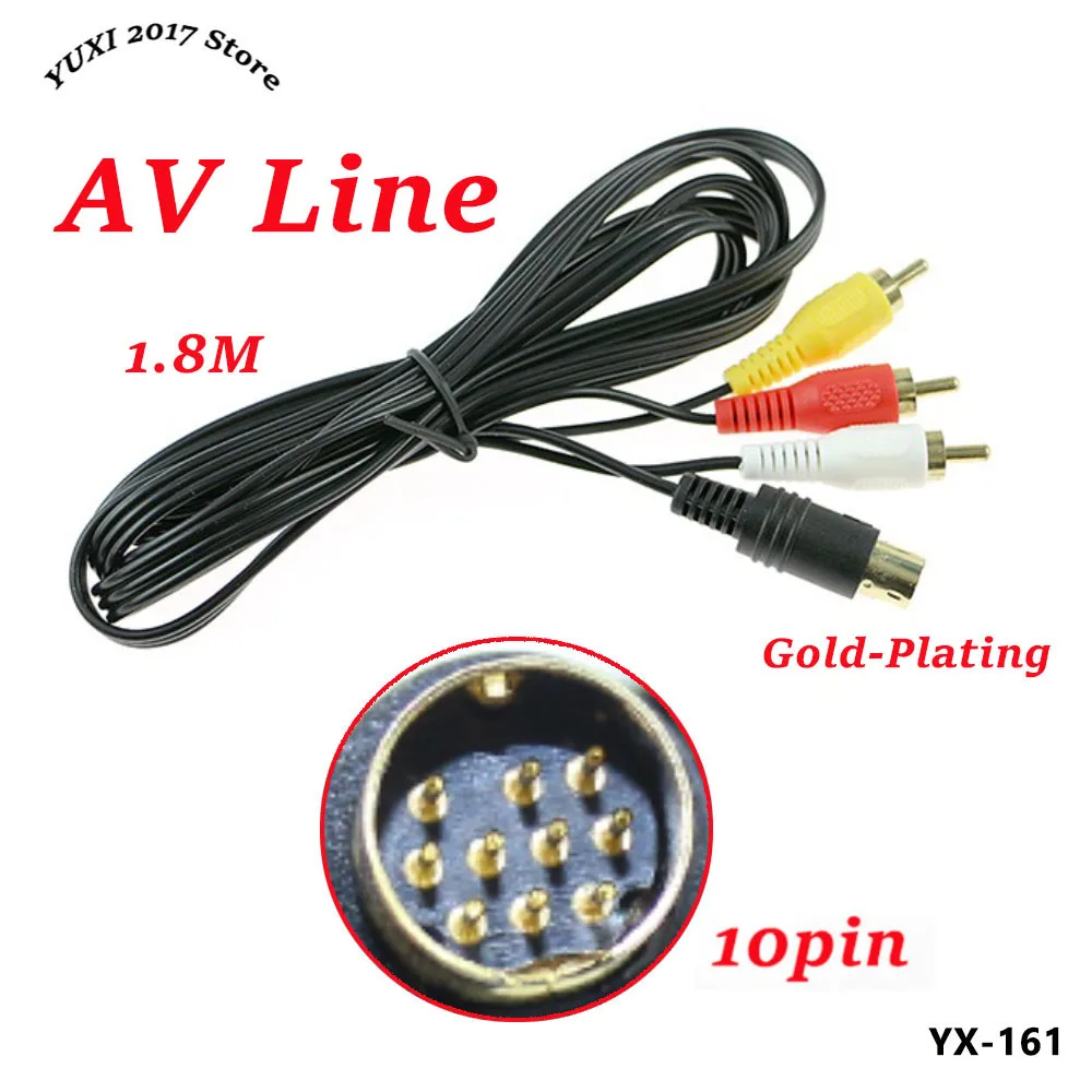 1PC 10 Pin 1.8m AV Cable High-end Saturn AV Wire Saturn Tube Flat Head AV Wire Gold-plated