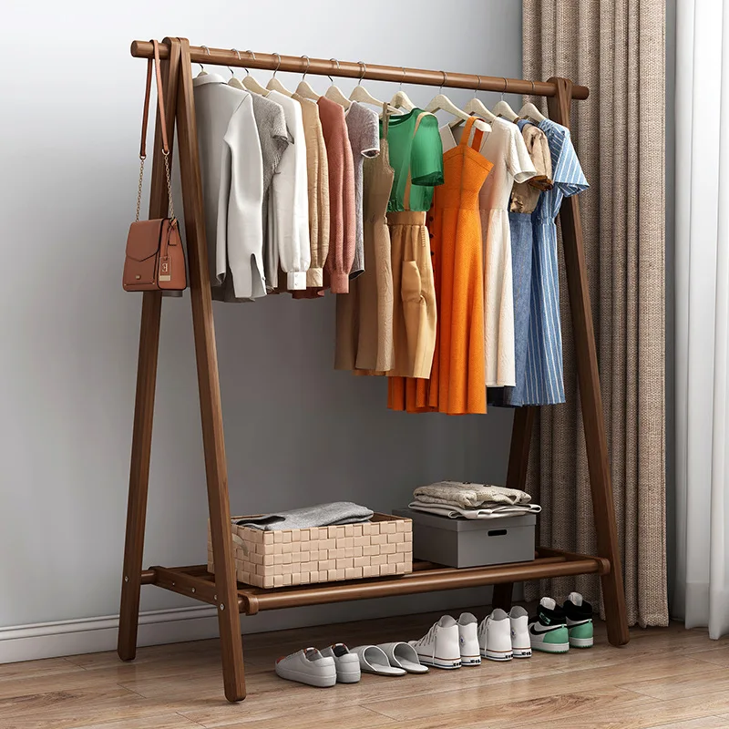 Floor-to-ceiling bedroom simple household solid wood door, clothes drying shoe rack integrated