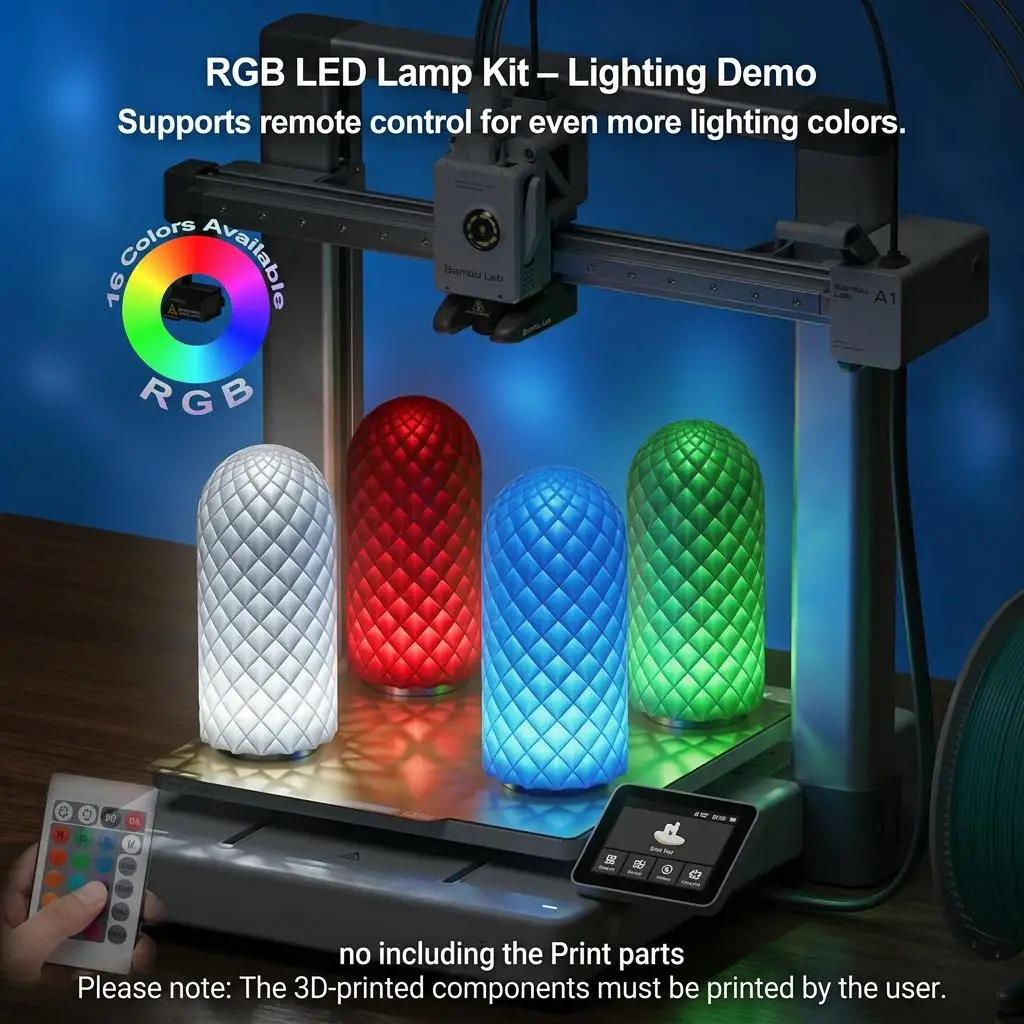 For Bambu Lab Led Lamp Kit Adjustable Light Kit RGB Light Parts Hardware DIY Model White/Cold/Warm Light Without Lamp Shell 001