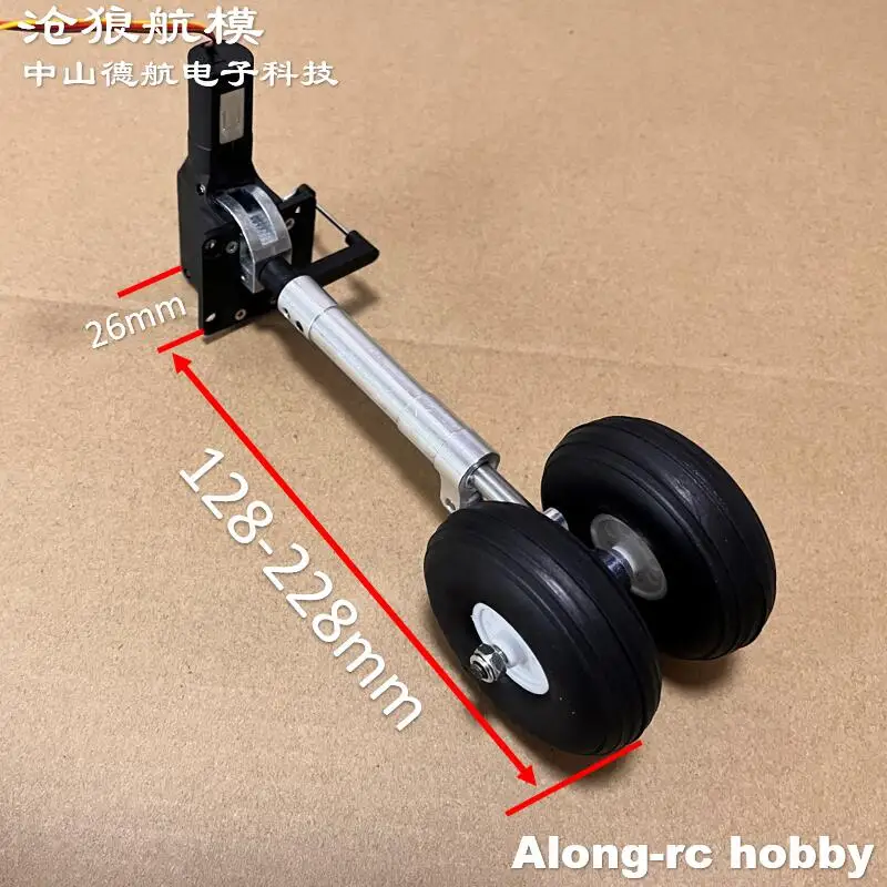 128 to 228 mm Nose Retractable Damping Kneeling Side Landing Gear with 2 Wheels for 3-6 kg DIY Transport Aircraft RC Plane Parts