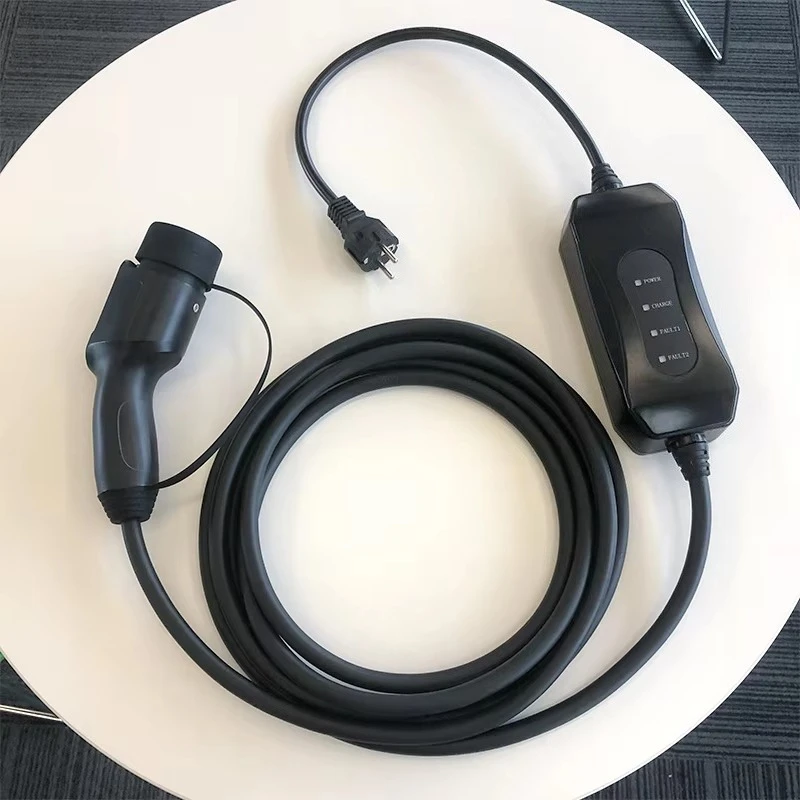 NEMA 5-15 Level 1 EV Charger 180- 240V 16 Amp with 21 ft Extension Cord - Compatible with J1772 EVs