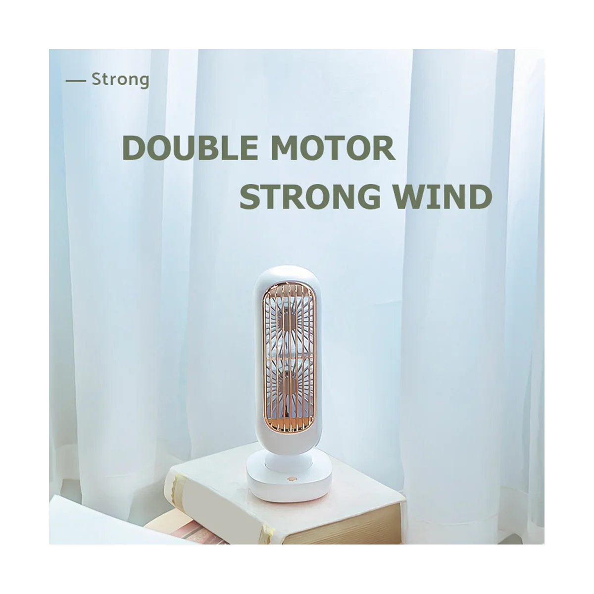 New Stand Mini USB Fan Battery Rechargeable Tower Table Fan Type-C Portable Desktop Air Cooler for Home Study Camping 3