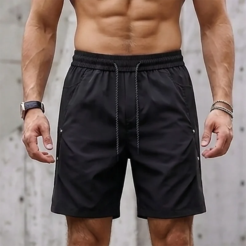 

Men's Sports Quick-Dry Shorts Five-Point Pants Classics Rivet Design Fitness Running Training Multiple Pockets Drawstring Shorts