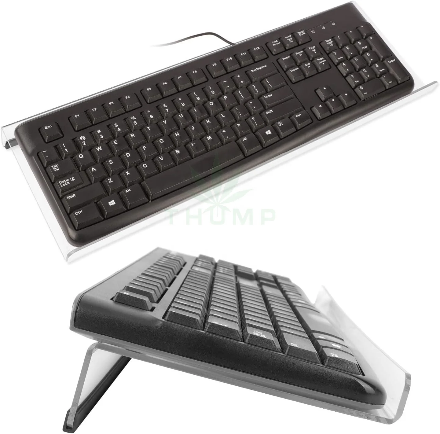 Comfortable Ergonomic Typing Stand Acrylic Computer Keyboard Riser with Wrist Rest Pad