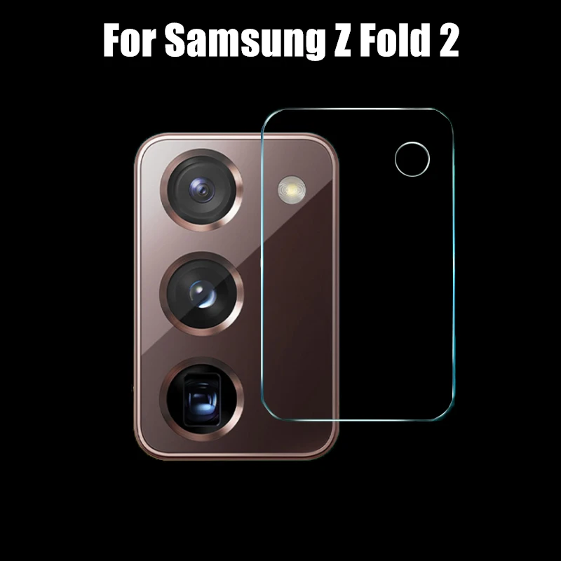 For Samsung Z Fold 2 Case with Camera Protector Glass Transparent Front Back Cover Hard Bumper on Galaxy Z Fold2 Full Protection