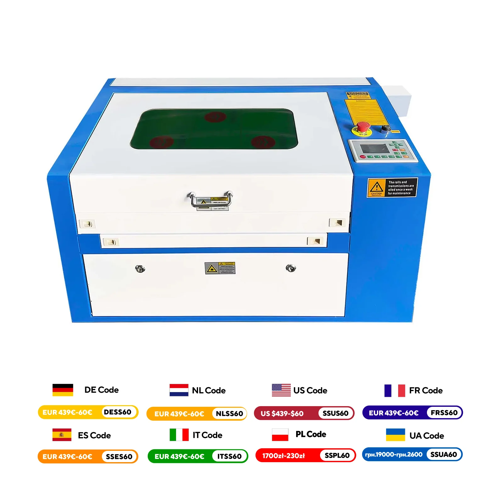 

VEVOR 50W Laser Engraving Machine CO2 Laser Tube Cutting Machine Working Area 300 mm x 500 mm for Wood Leather Cutting