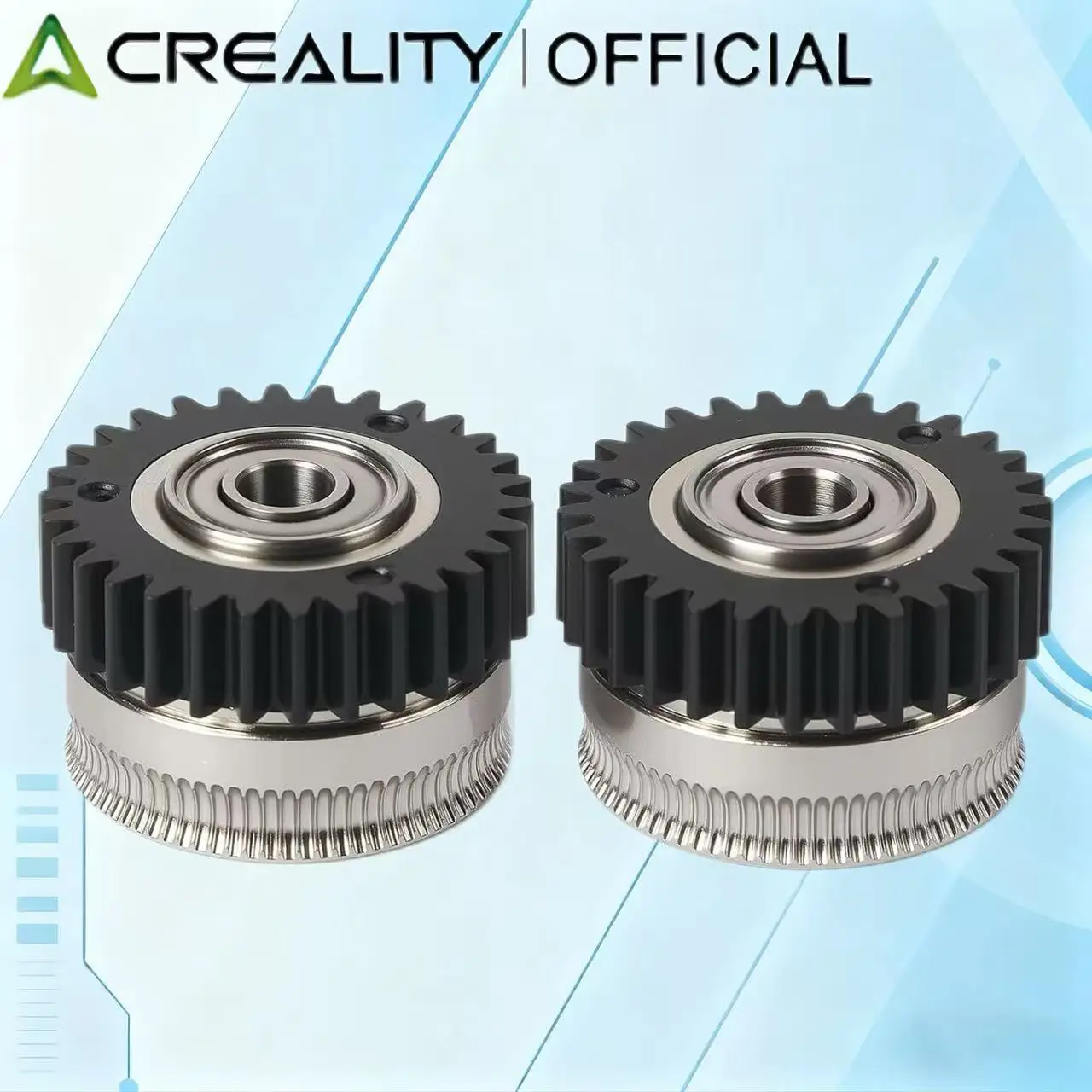 Creality Official K2/K2 Pro/K2 Plus مجموعة تروس البثق ملحقات الطابعة ثلاثية الأبعاد، 2 قطعة ترس البثق للطابعة ثلاثية الأبعاد K2 Plus