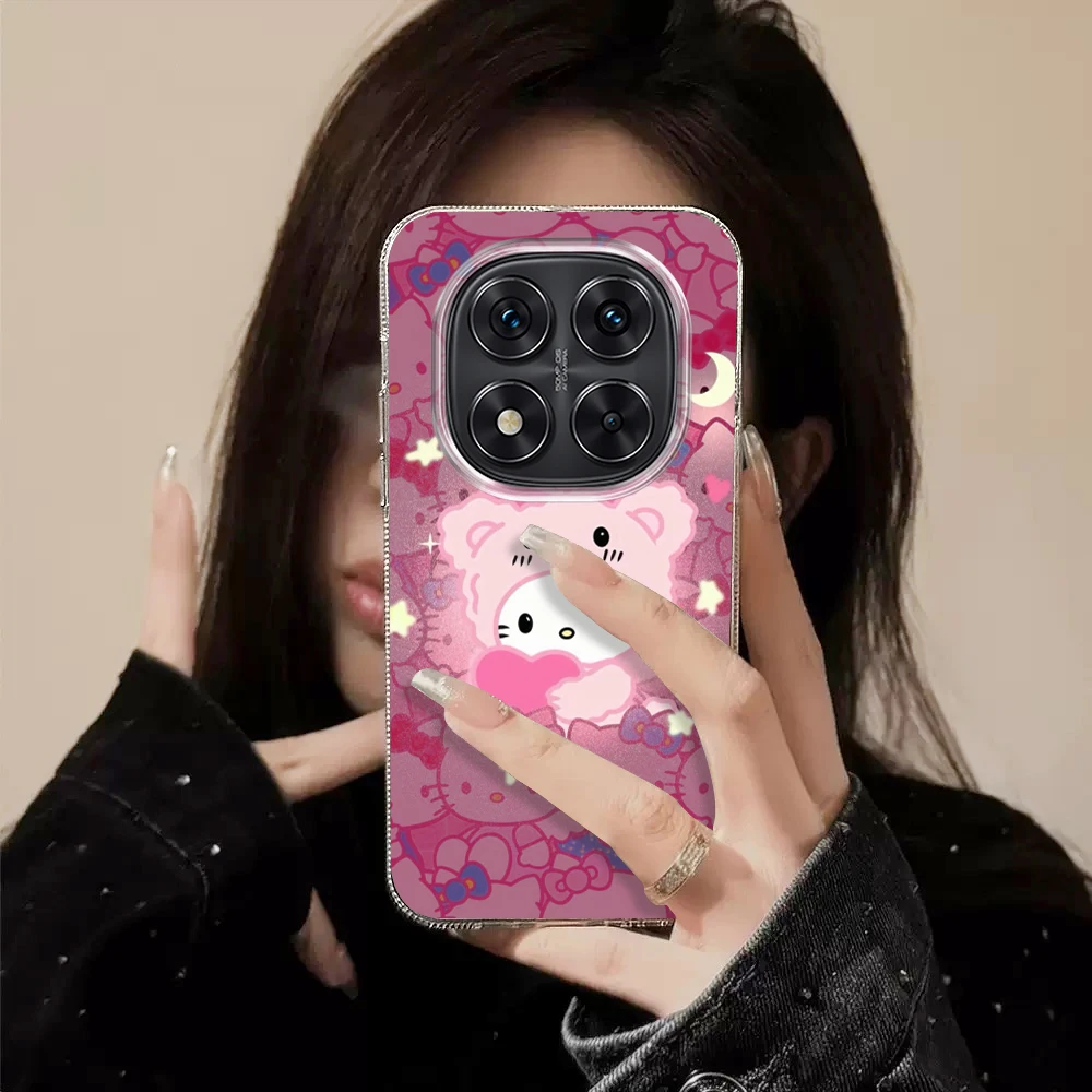 Sanrio Kawaii Melody Clear IMD Case For Xiaomi Redmi Note 14 Pro 14 Pro 14C Note 13 12 11 10 Pro 5G Shockproof Back PC Cover