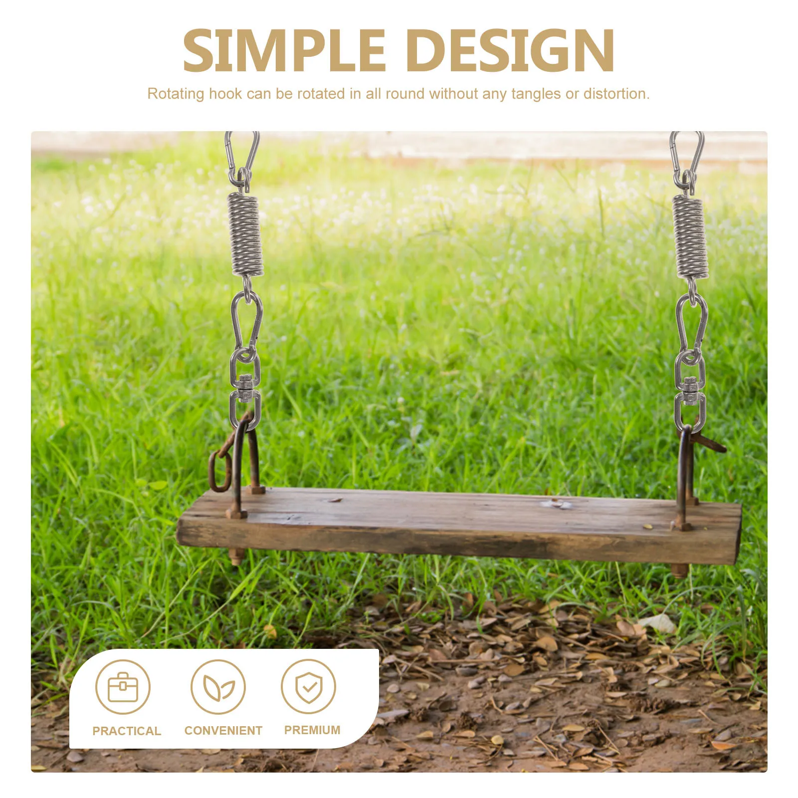 

1Set Wearresistant Sewing Hanger Set Hammock Hanging Spring Carabiner for Swinging Chairs Punching Bags Hammock Hanging Kit