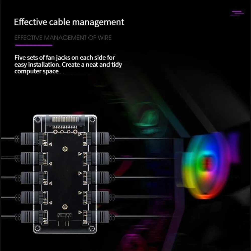 마더 보드 RGB 허브, 선풍기 허브, 5V, 3 핀, 1 개