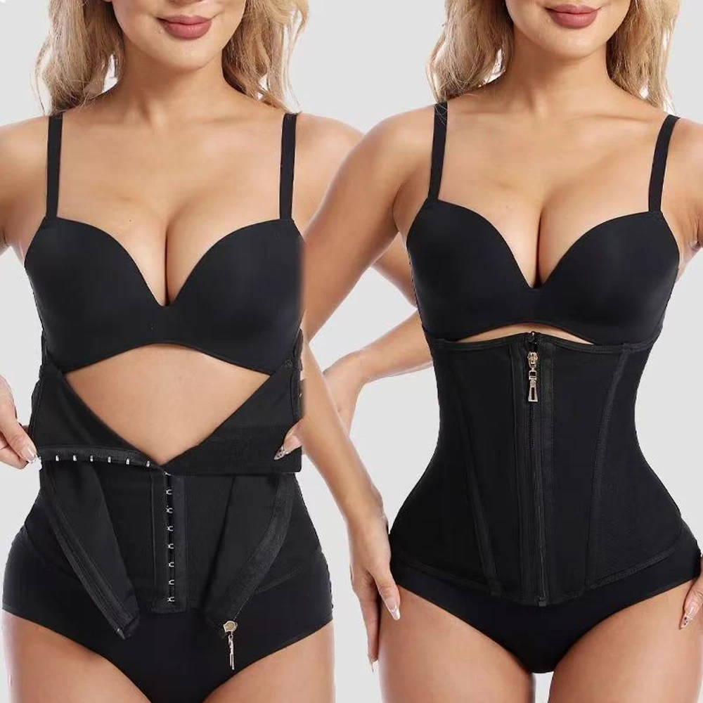 1 Stück Taillentrainer für Frauen Bauchkontrolle Workout Taillenkorsett Shapewear Postpartum Körperformer mit Reißverschluss und Haken – Detail 2