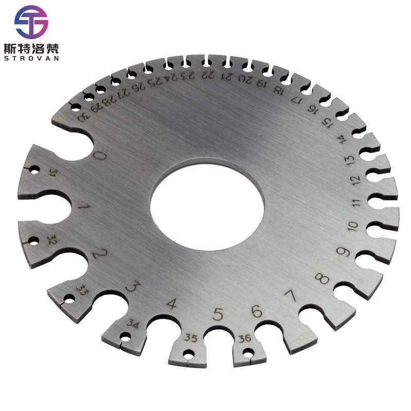 

Stainless Steel 0-36 Round AWG SWG Wire Gauge Thickness Measuring Sheet Diameter Metal Machinist Measurement