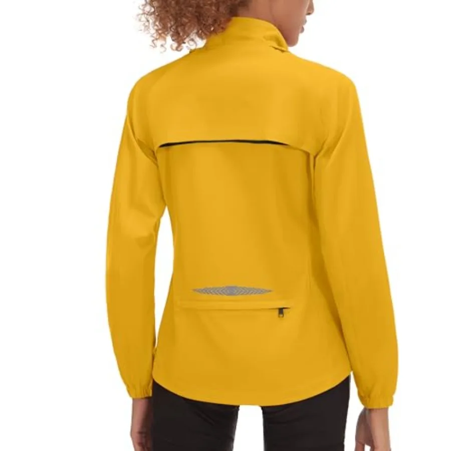 

Women's Lightweight Waterproof Cycling Jacket with Removable Sleeves for Biking Running Golf