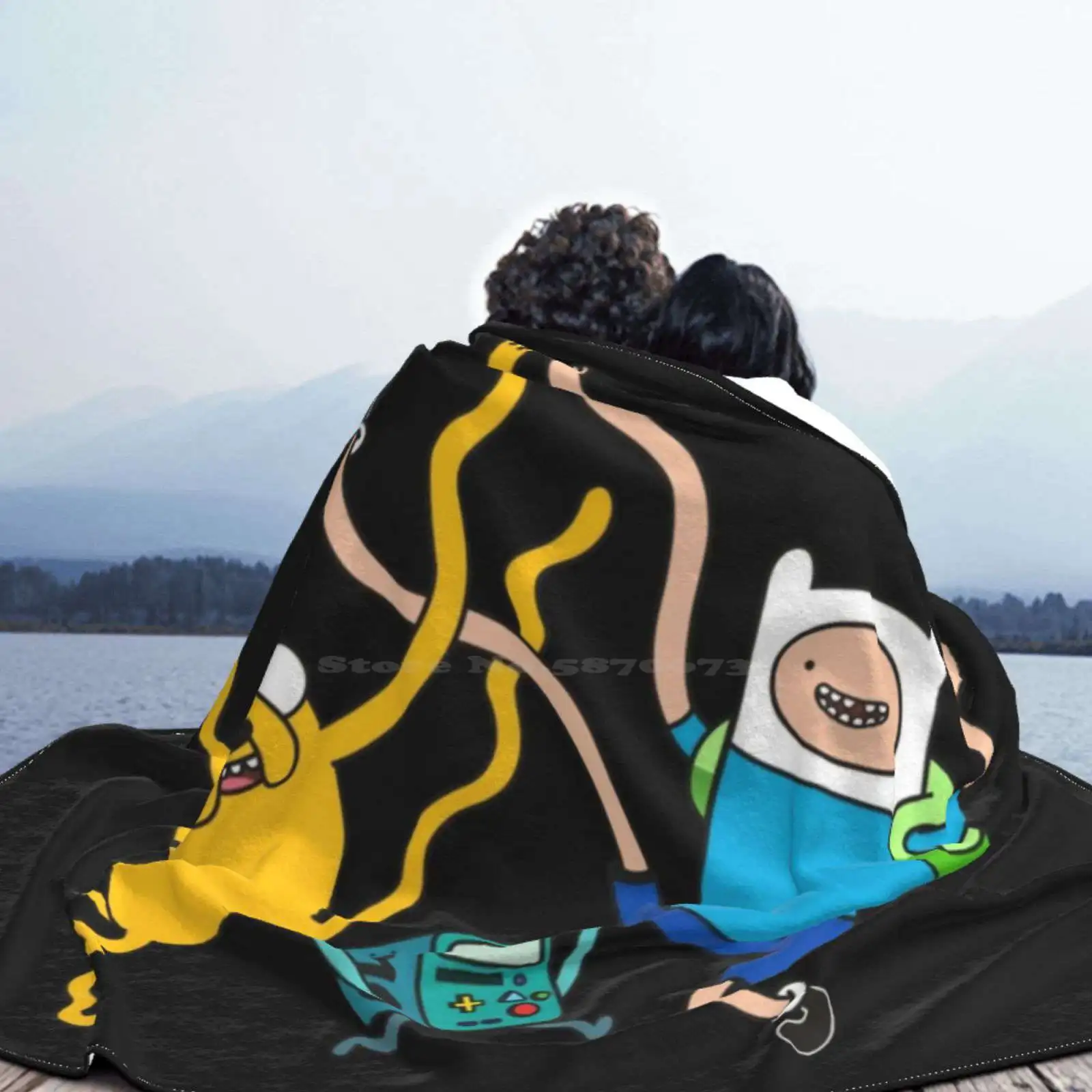 فين جيك Bmo بطانية دافئة ناعمة للحفلات أريكة/سرير/سفر هدايا حب مغامرة وقت Bmo لعبة الحياة لطيف وقت المغامرة الكرتون