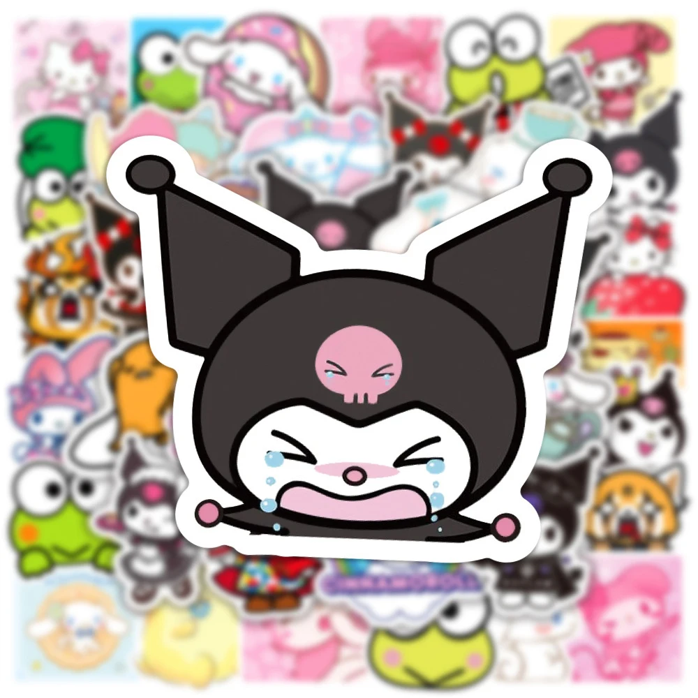 

10/30/50/100/150pcs Anime Sanrio Stickers Kawaii Girls Hello Kitty Kuromi Cartoon Decoration Decals Cute Kids DIY Sticker Toys