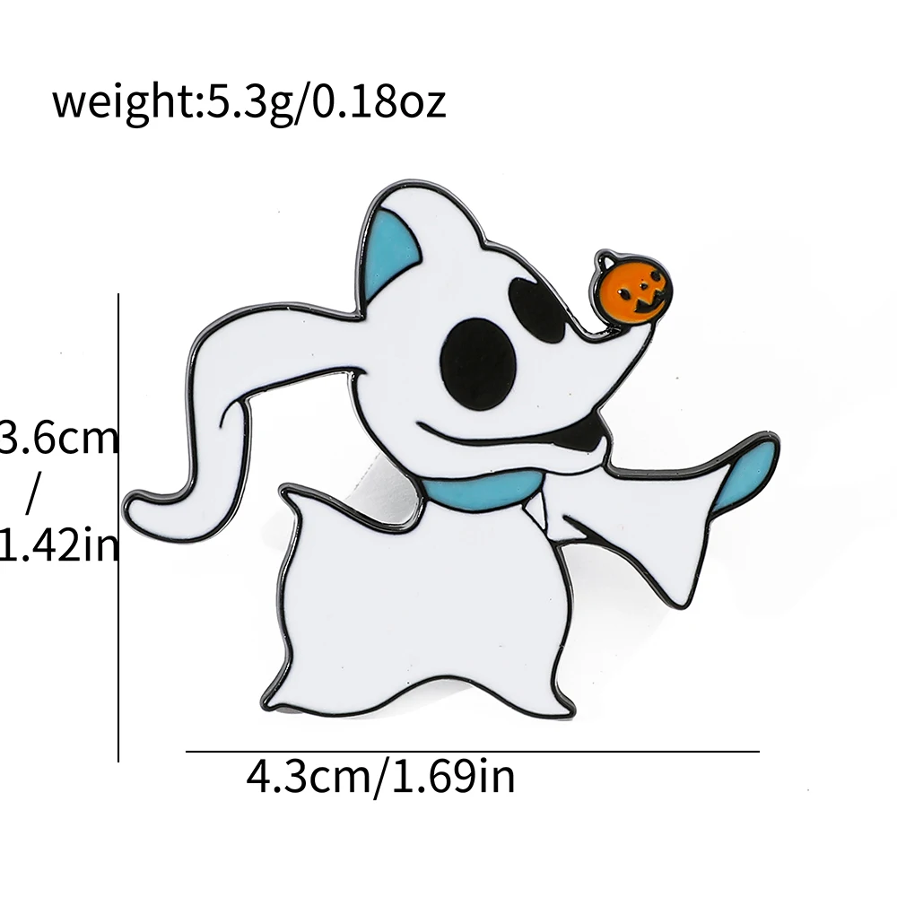 2 Pcs Cartoon The Nightmare Before Christmas Brooch Oogie Boogie Zero Enamel Metal Badge Jewelry Clothes Backpack Accessories