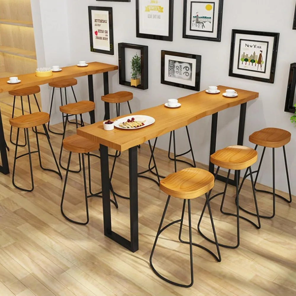 Bar Table Counter Bar Height Pub Table Rectangular Wood High Top Kitchen Dining Table Rustic Tall Counter Height for Narro