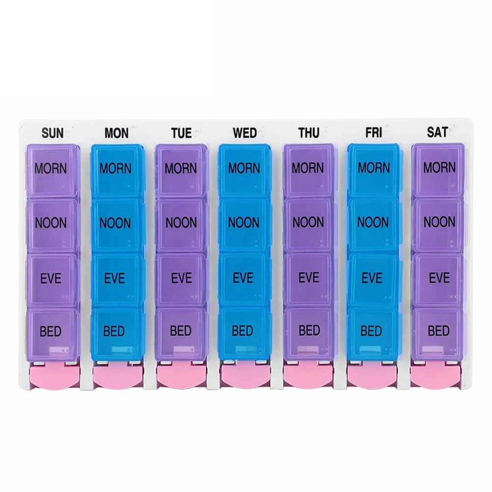 

Portable 28 Grids Pill Box Medicine ganizer Daily Case PP Material Storage Container Travel Boxes Mini Accessory