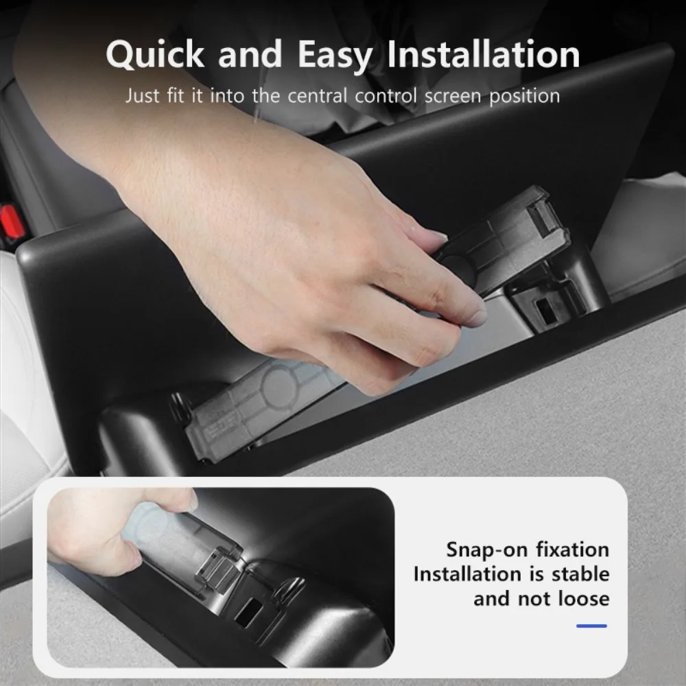 Ukrywane pudełko do przechowywania pod ekranem dla Tesla Model Y 3 2024 Highland Center Console Organizer Screen Box Tray z silikonową podkładką — zdjęcie 7