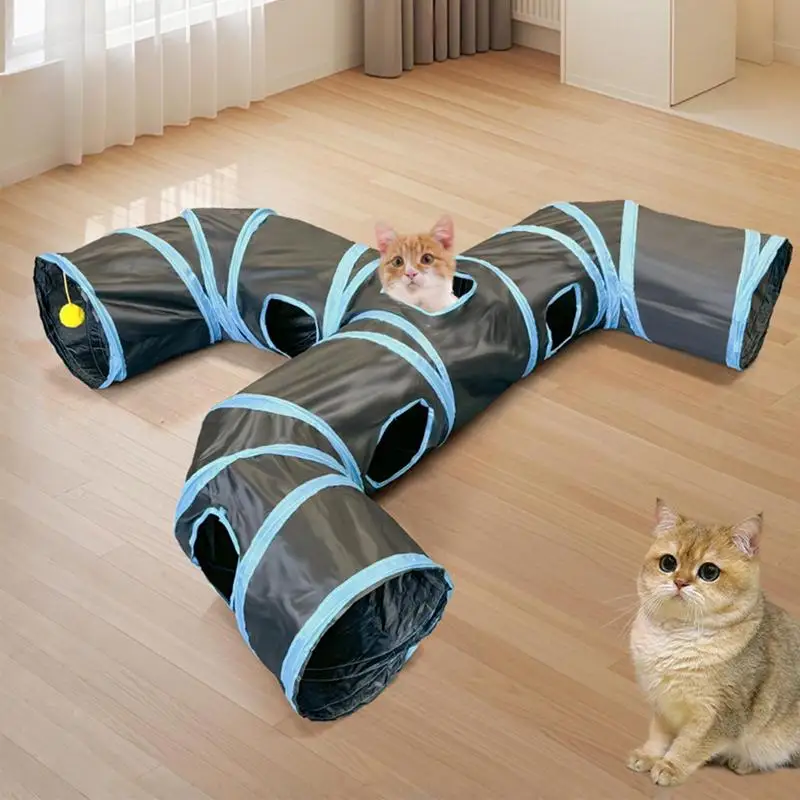 Kattenspeelgoed Tunnel Binnen Kat Verbergen Interactieve Speeltunnel Buisspeelgoed Leuk Opvouwbaar Kat Schuilplaats Speelspeelgoed voor Konijnen Puppy Kitten