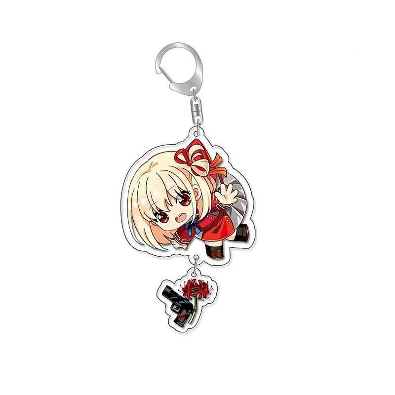 

Lycoris Recoil Nishikigi Chisato Inoue Takina акриловый брелок в стиле аниме с героями мультфильмов, брелок для ключей, сумка, детали и аксессуары Cos